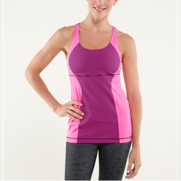 ❤️ Lululemon Energy Tank in Hyper Stripe Raspberry A3 - Picture 2 of 9